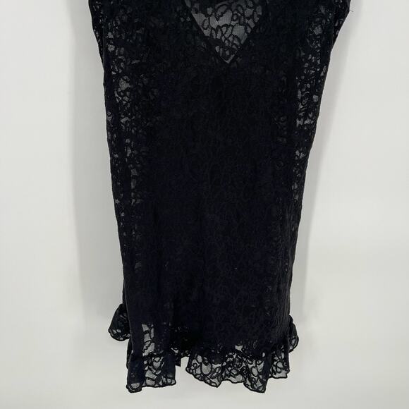 Victoria Secret Lace The Lacie Slip Teddy Chemise Large Black Ruffled Push Up - Picture 7 of 8